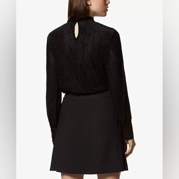 NWT Avec Les Filles Velvet Dot-Print Burnout Bodysuit - Picture 3 of 5